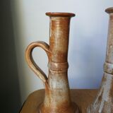 Pair of glazed stoneware candle holders
