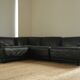 Modular Flandra sofa in leather by Vico Magistretti for Cassina, Italy, 1970s.