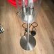 Large vintage space age globe glass and brushed steel lamppost
