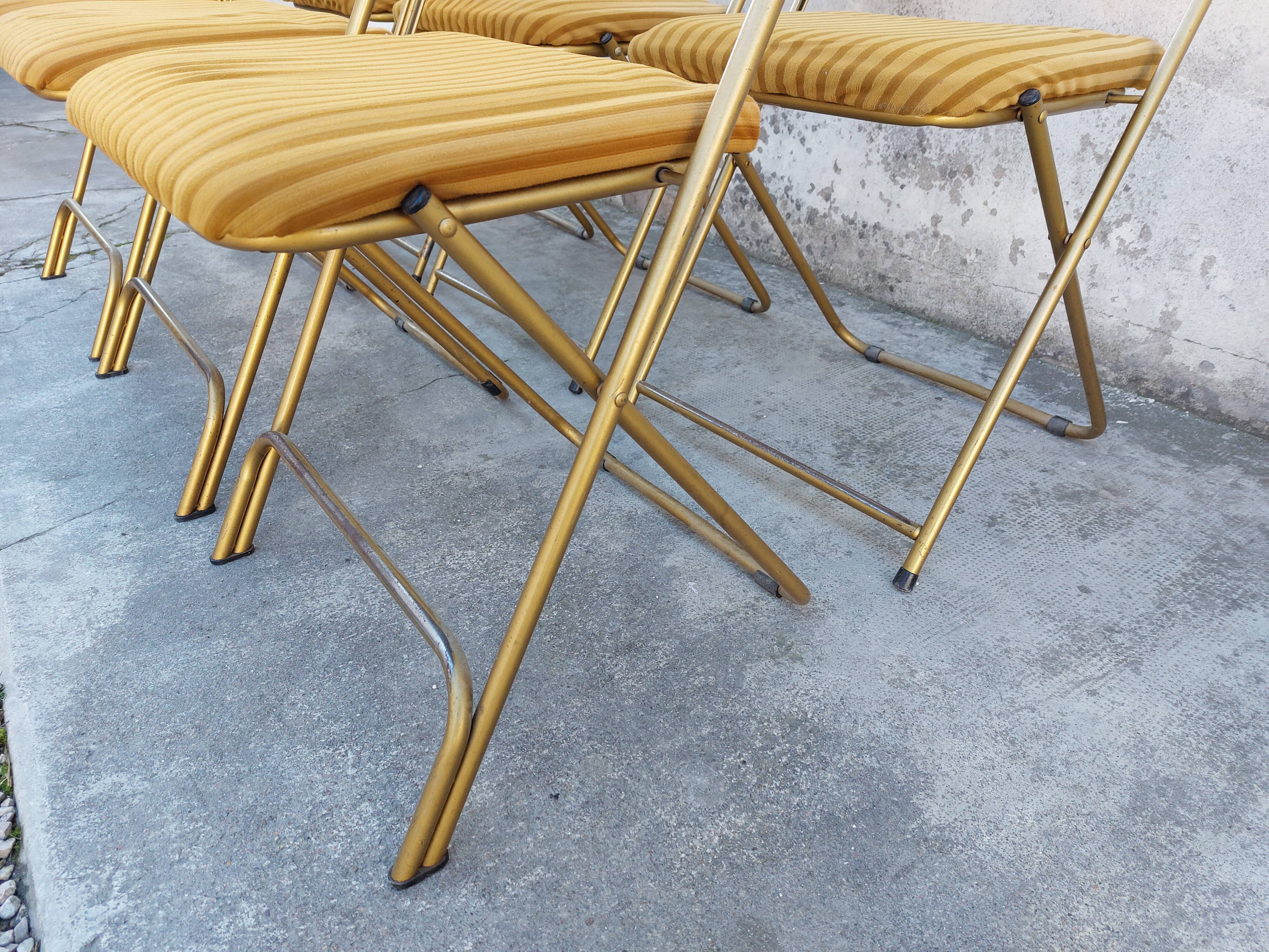 6 folding chairs Lafuma vintage 1970