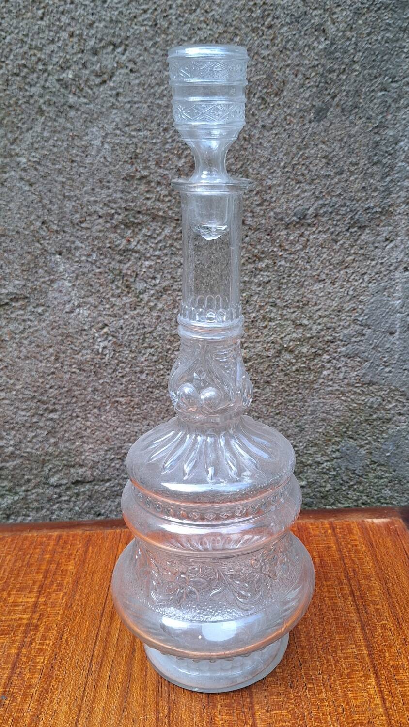Large moulded glass carafe