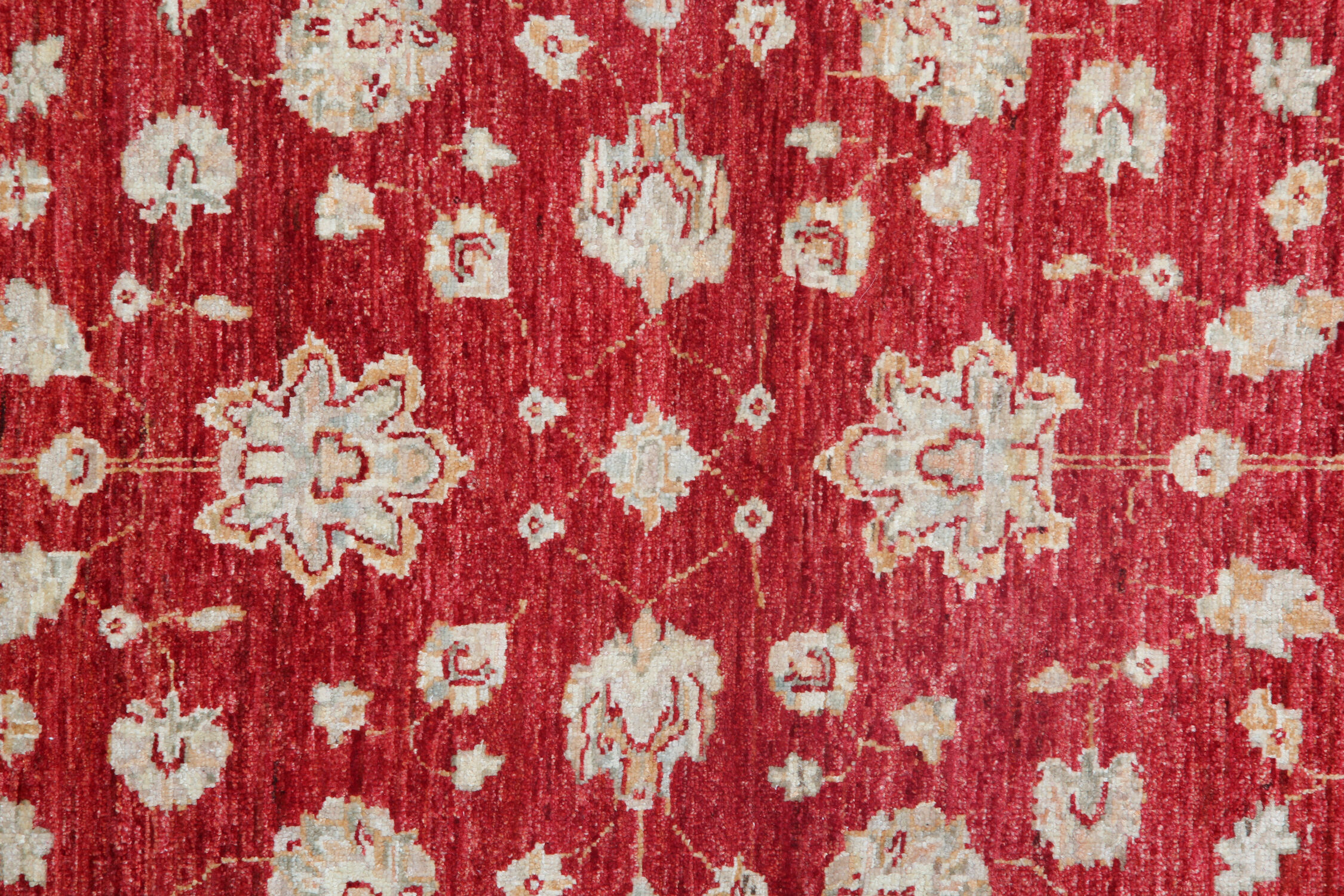 Oriental Wool Ziegler Carpet Handwoven Deep Red Area Rug- 100x152cm