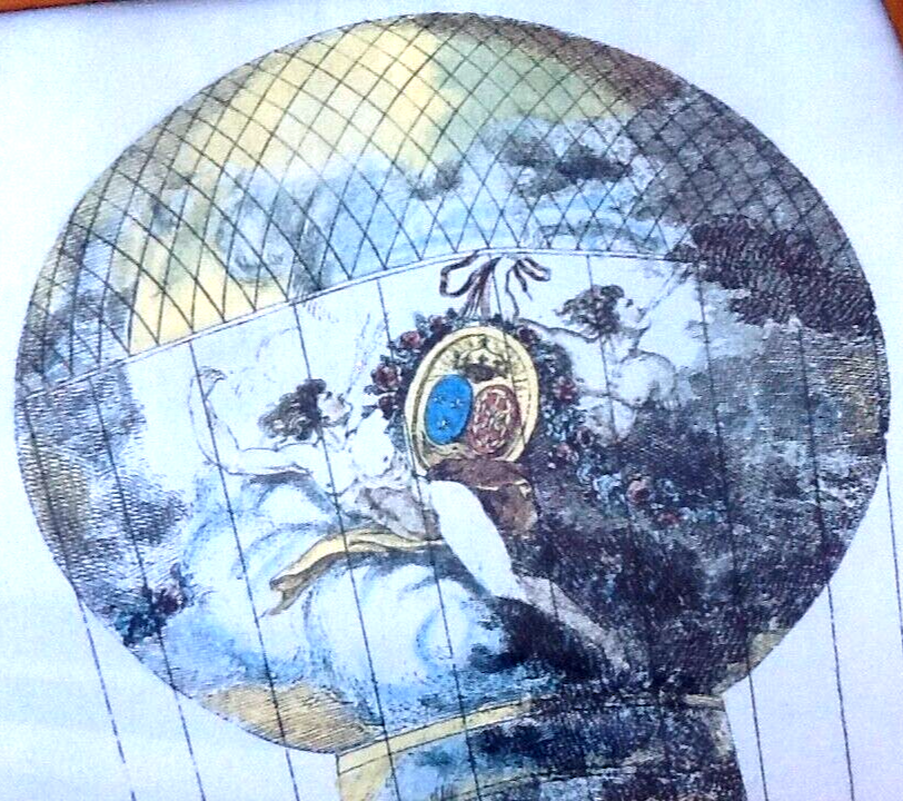 Wooden frame (310X225)mm The Aero-Balloon called "Tour de Calais"