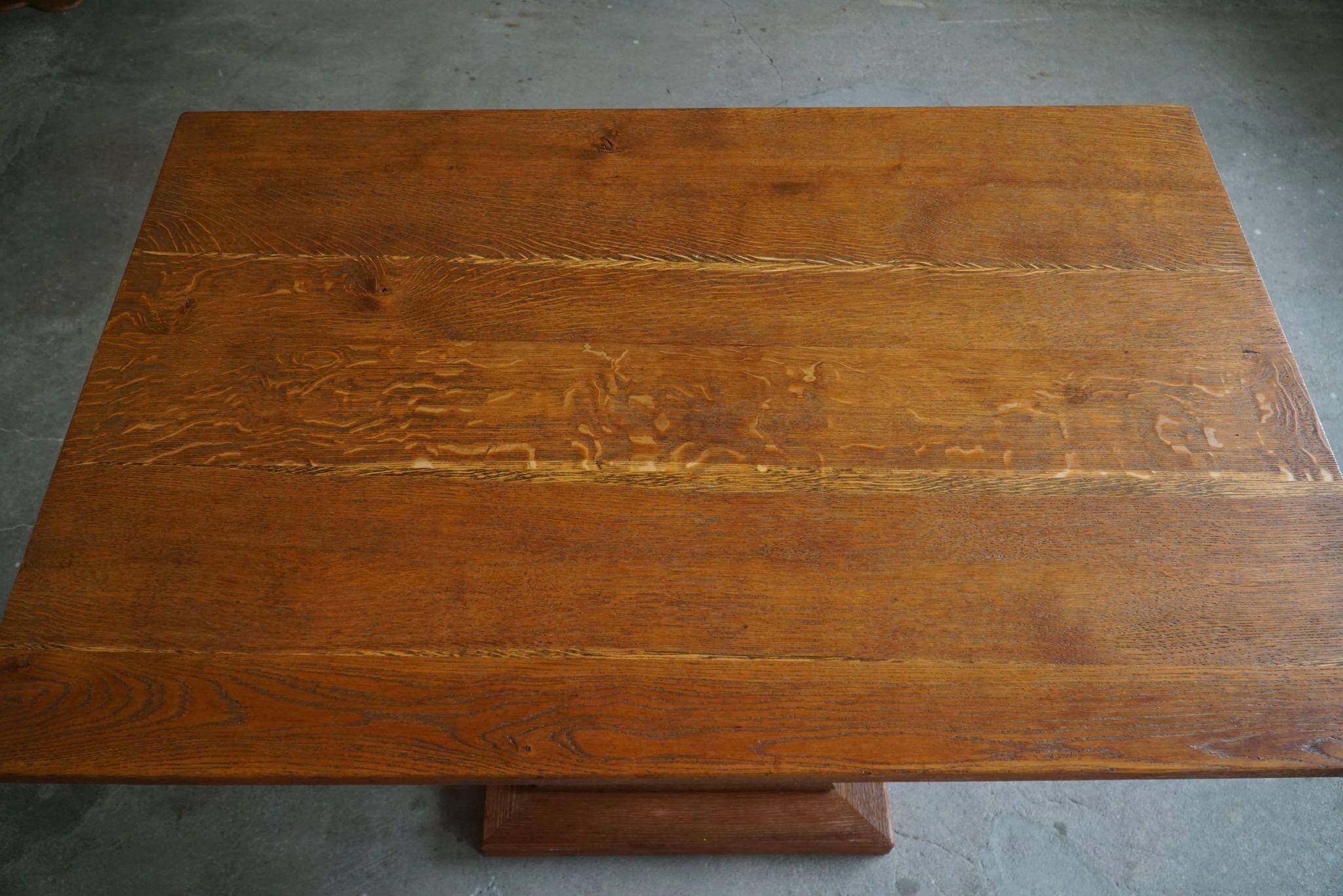 Art Nouveau dining table/desk in oak, early 20th century.