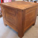 Coffre en bois profond teck vintage ancien Tijori