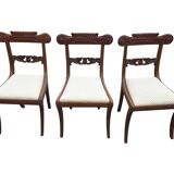 Solid mahogany chairs x 3