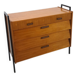 Teak schoenenkast met zwart metalen poten, nr. 2