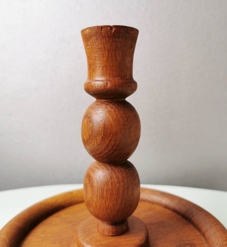 Vintage 70s wooden chandelier