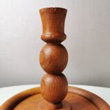 Vintage 70s wooden chandelier