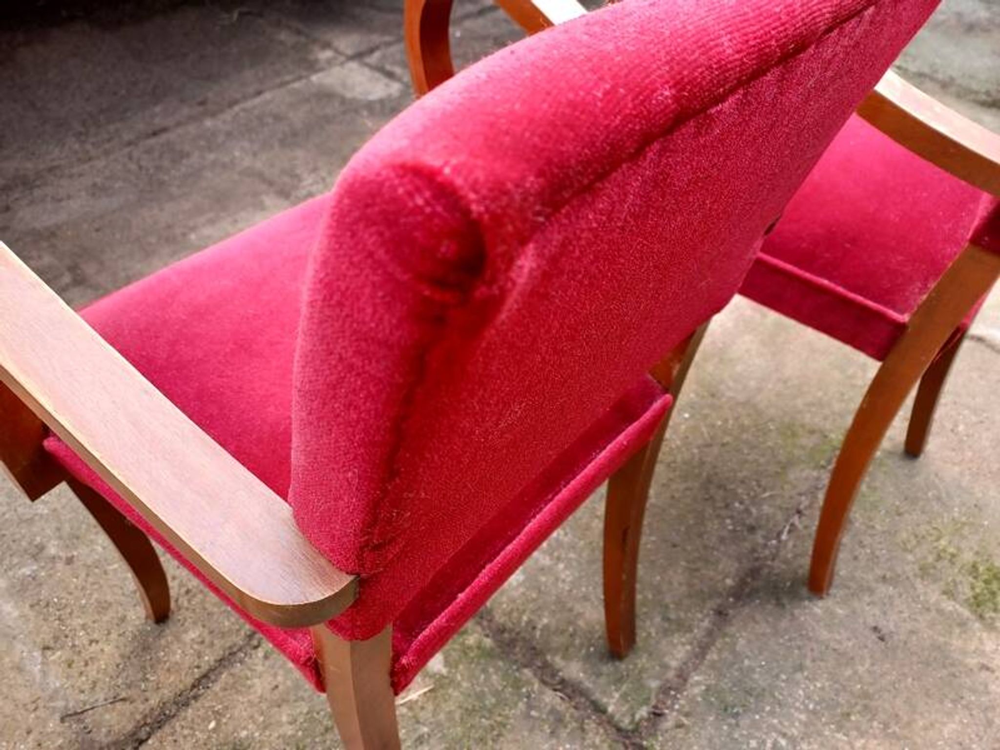 Bridge chairs in Art Deco fabric from the 1950s and vintage.