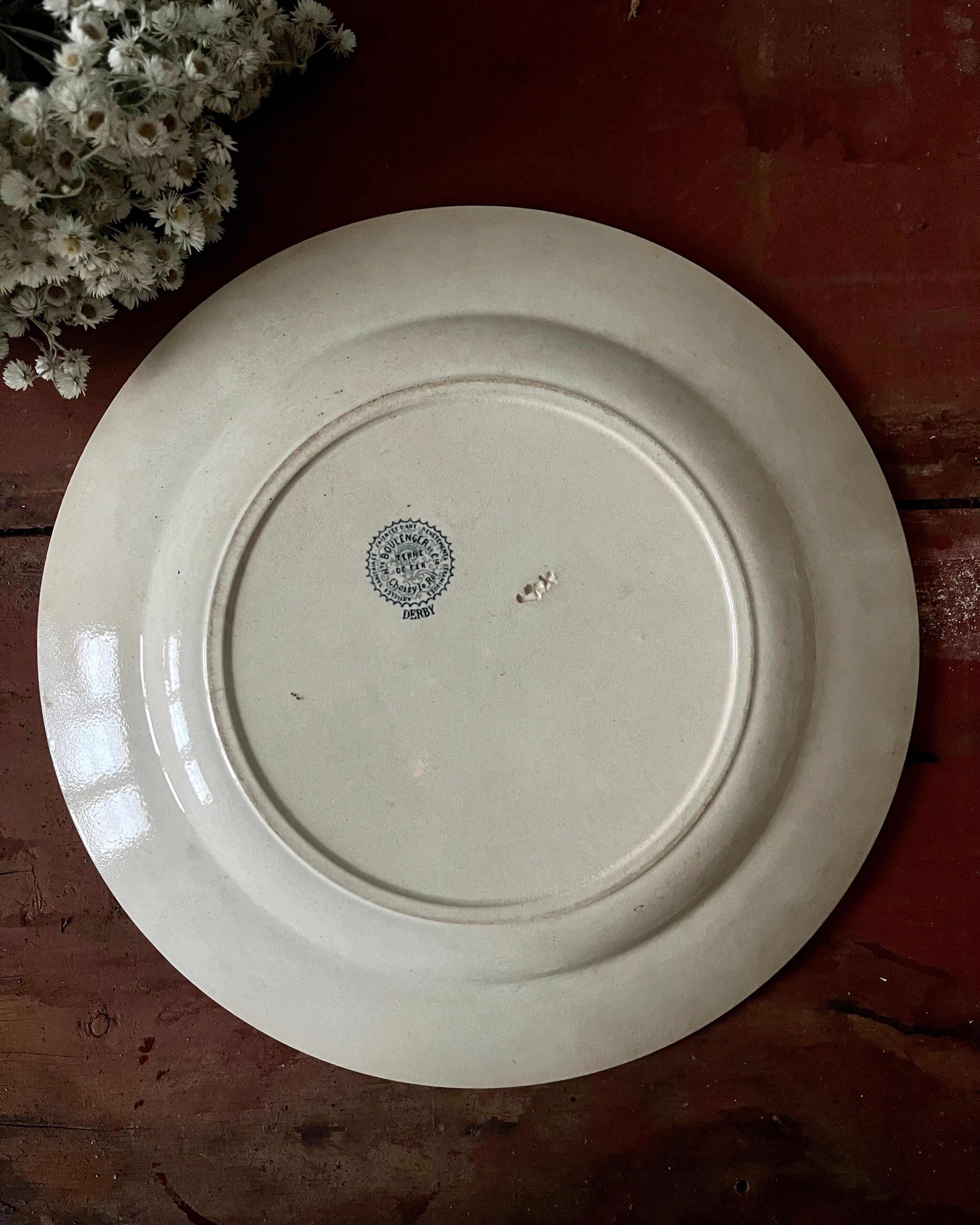 Large round ironstone dish Choisy-le-Roi Derby