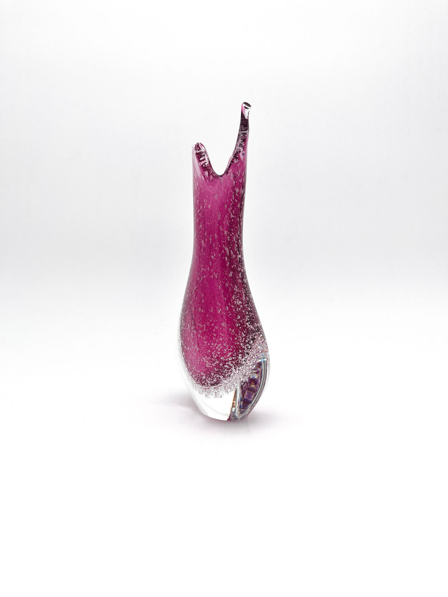 Vase signé Formia - Murano - Sommerso & Bullicante violet - 1970