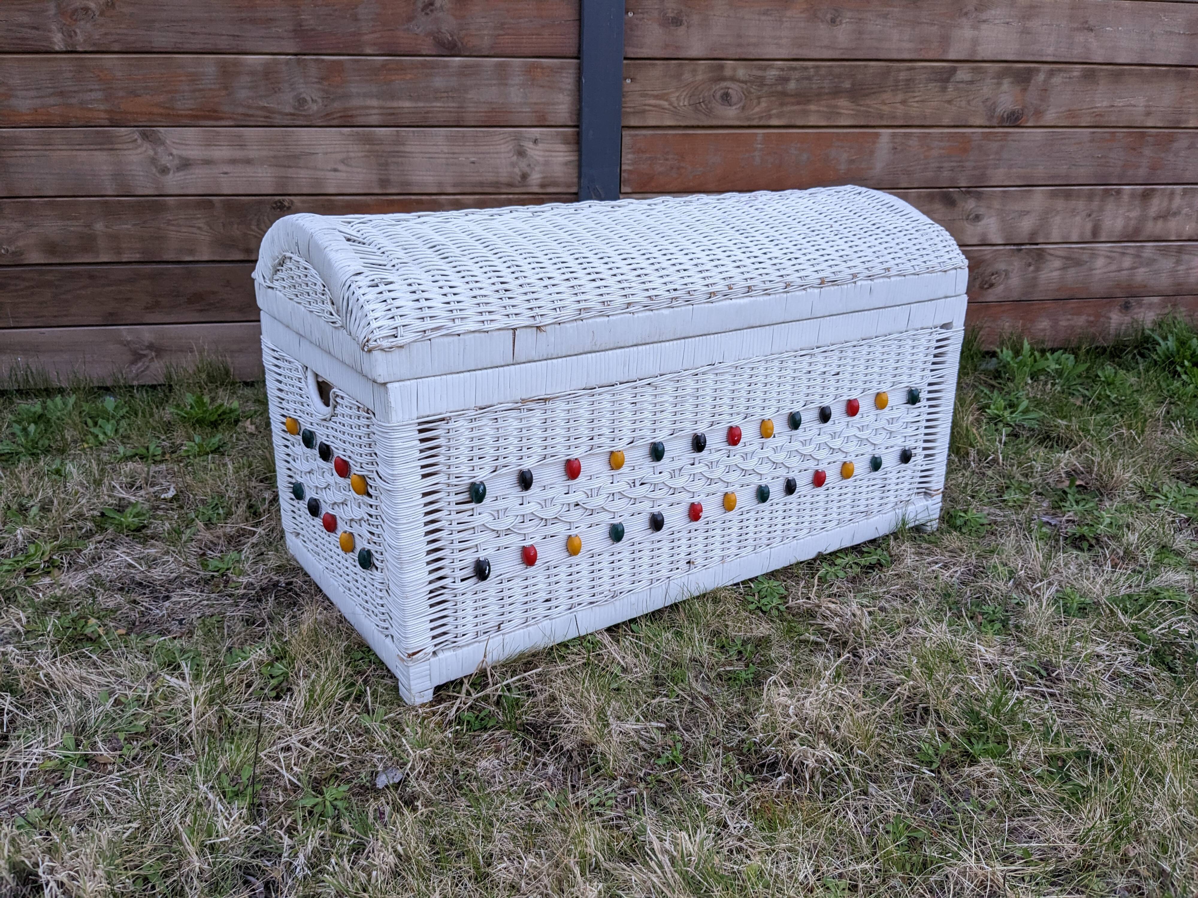 Vintage wicker chest shabby chic