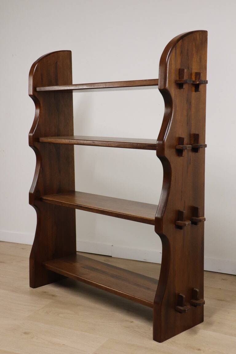 Vintage brutalist solid wood shelf - 1950