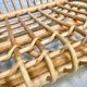 Handcrafted Bamboo lounge chair with leather lacings, Italy 1970s