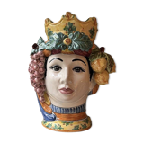 Sicilian vase woman frutta large