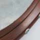 Round wooden mirror with turquoise ceramic studs by Deknudt, Belgium, 1960s
