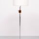 Mid Century Adjustable Chrome Walnut Floor Lamp by Hans Eichenberger 1950s