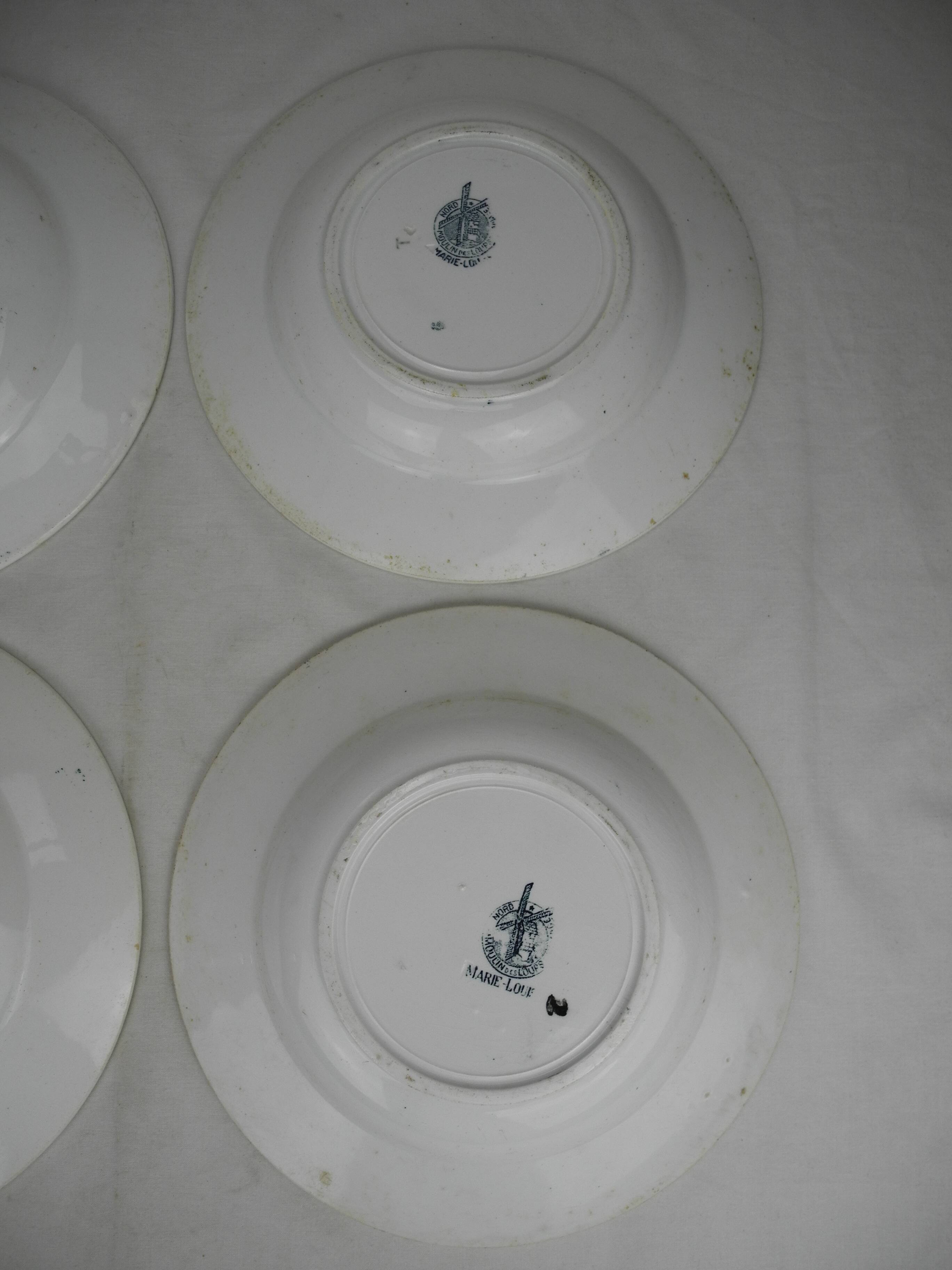 4 Moulin Loups Marie Louise french soup plates