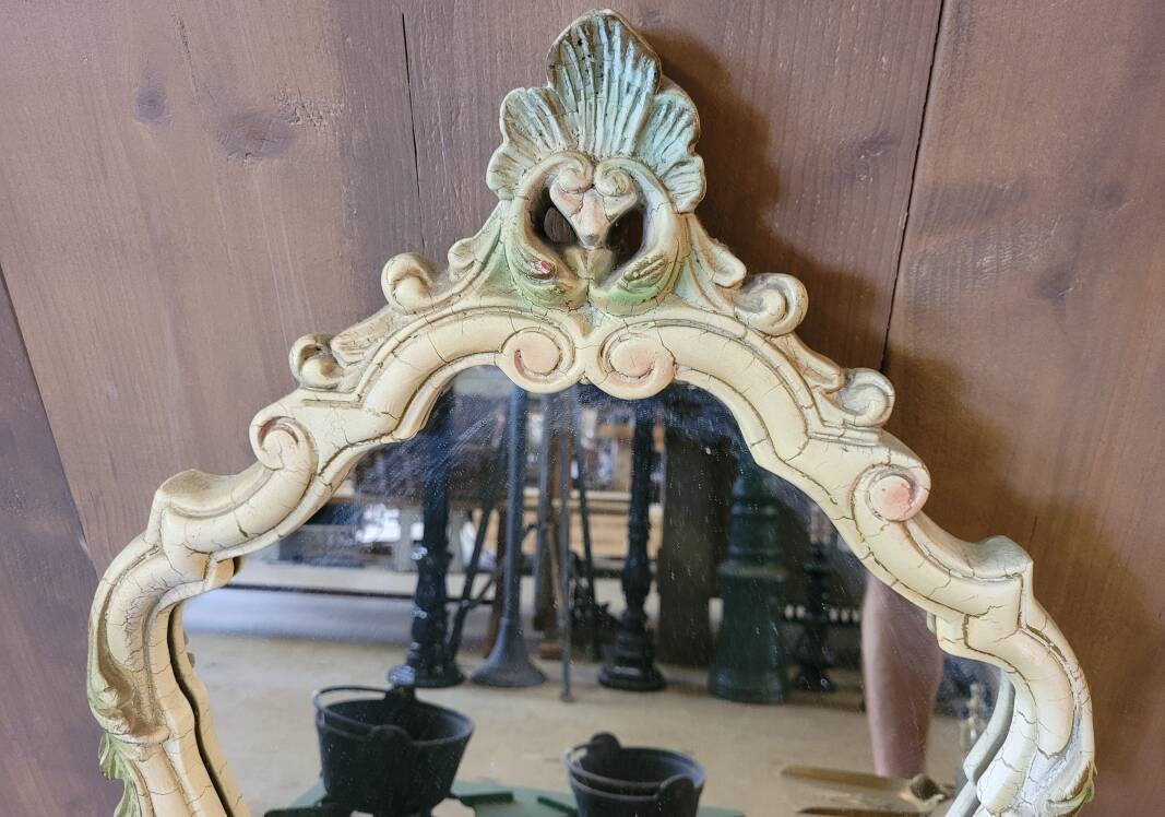Antique Italian Ceramic Mirror