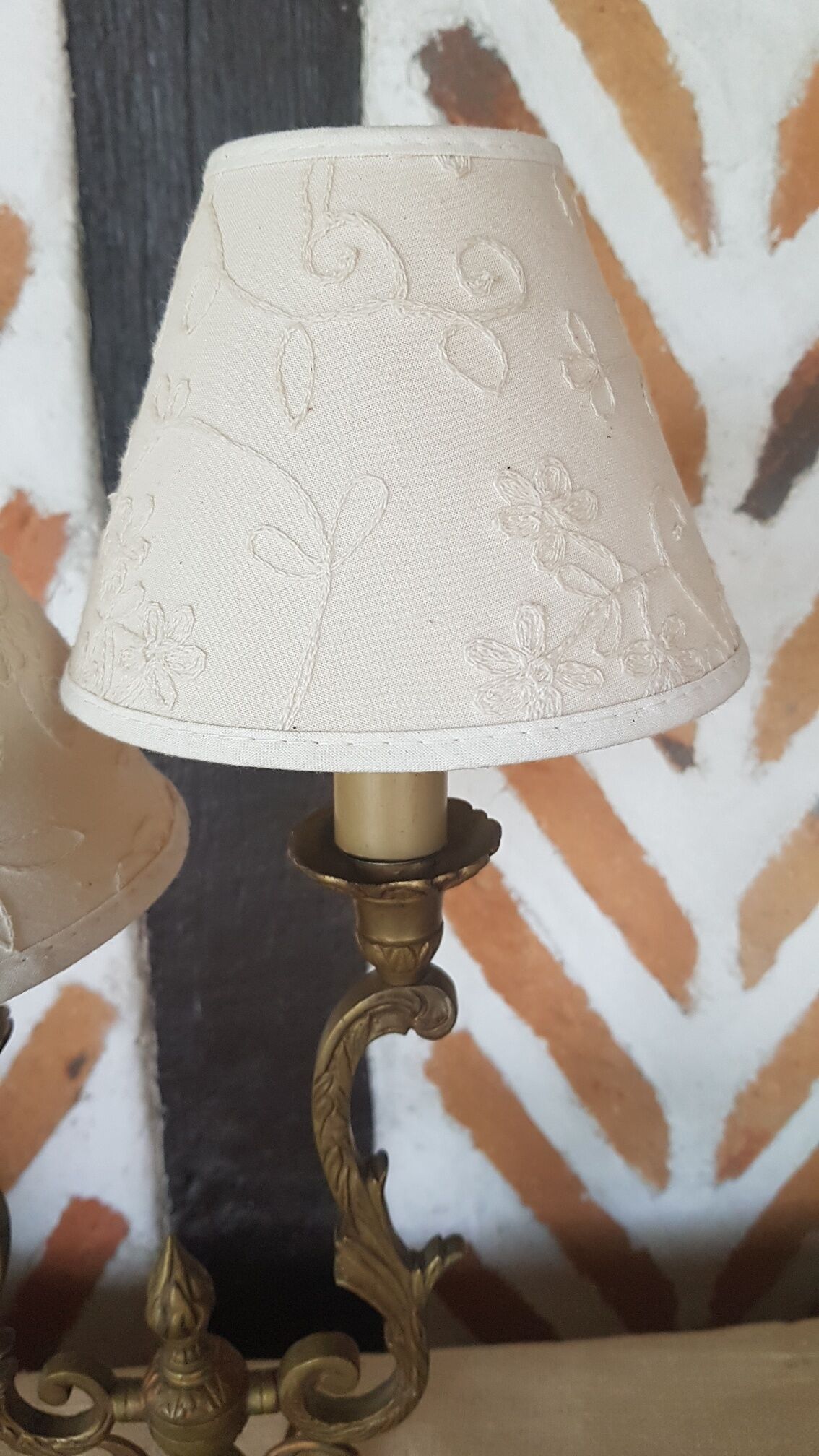 Candlestick lamp bronze double fire