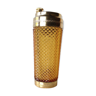 Shaker art déco en verre et métal doré