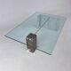 Vintage Glass and Two Stone Marble Base, Italy, 1970s