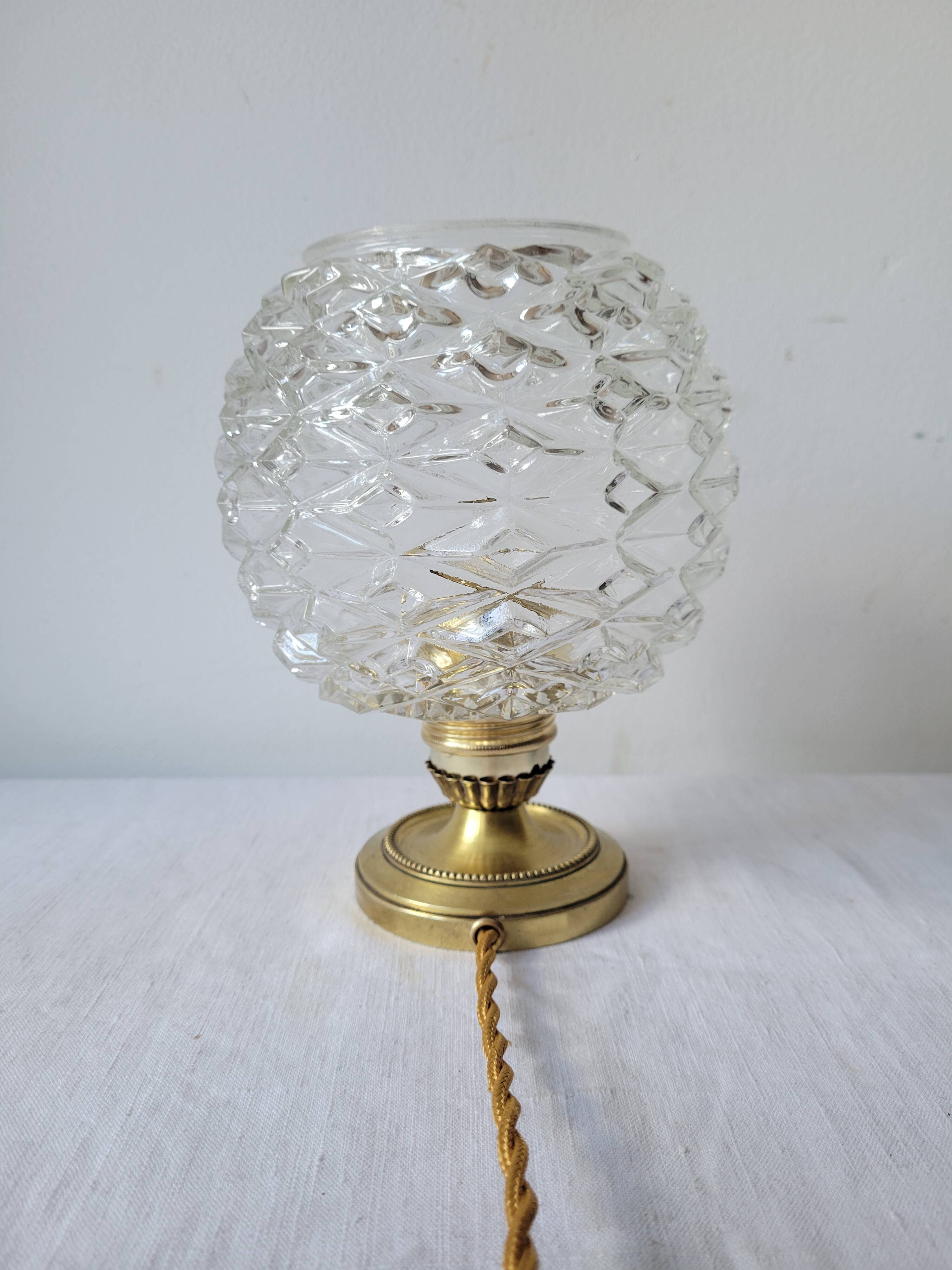 Brass and glass lamp