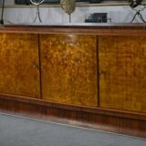 Art Deco rosewood sideboard with gilt door, attributed to Maison Dominique, 1940s