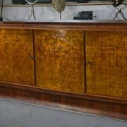Art Deco rosewood sideboard with gilt door, attributed to Maison Dominique, 1940s