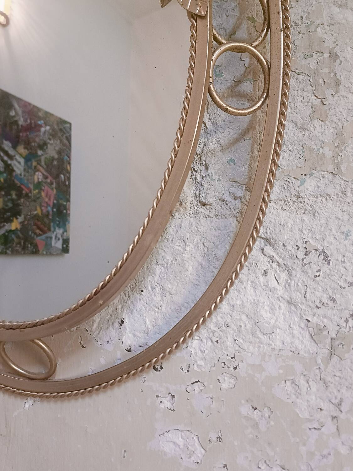 Vintage gold floral mirror