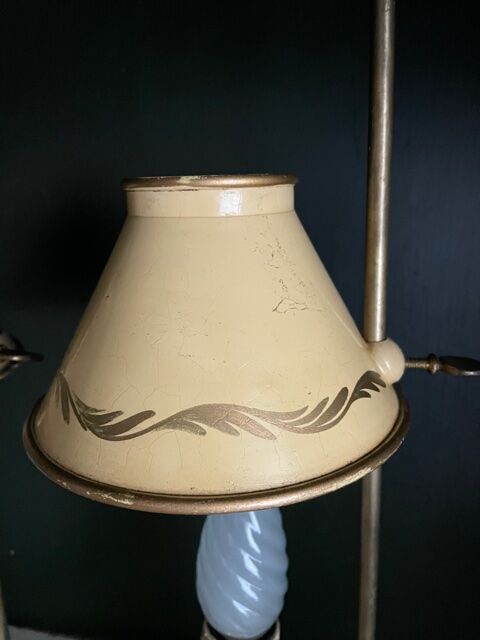 Pair of bronze hot water bottles and Empire-style painted sheet metal