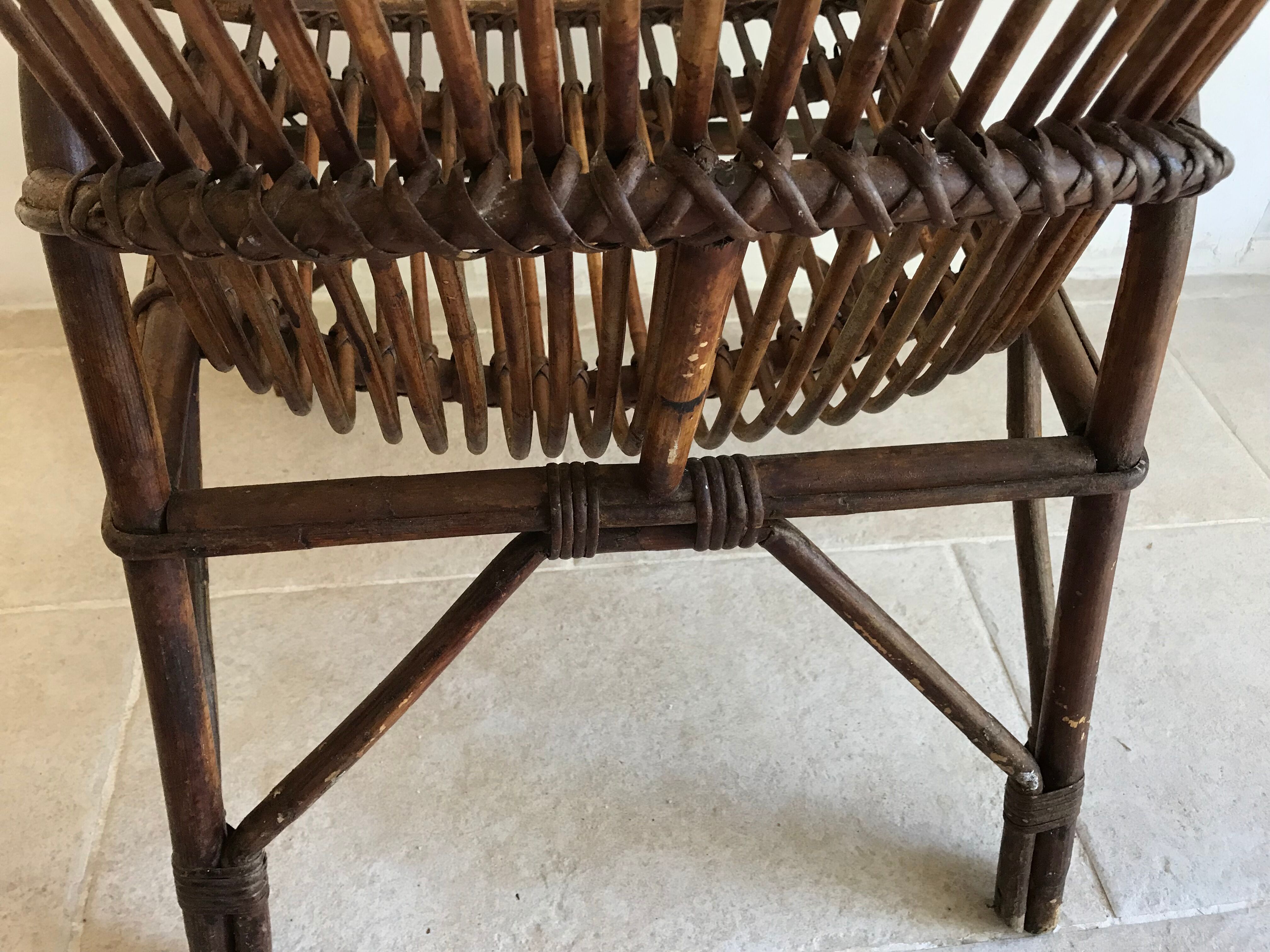 Vintage rattan armchair