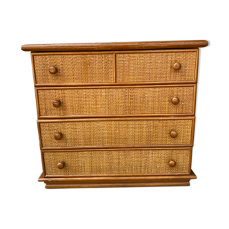 Rattan chest of drawers