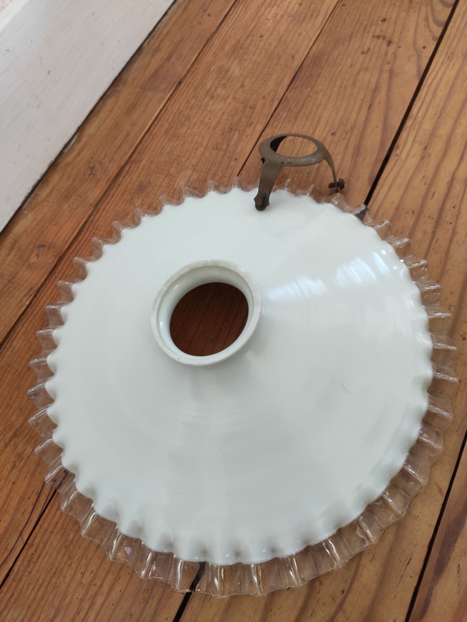 White opaline lampshade