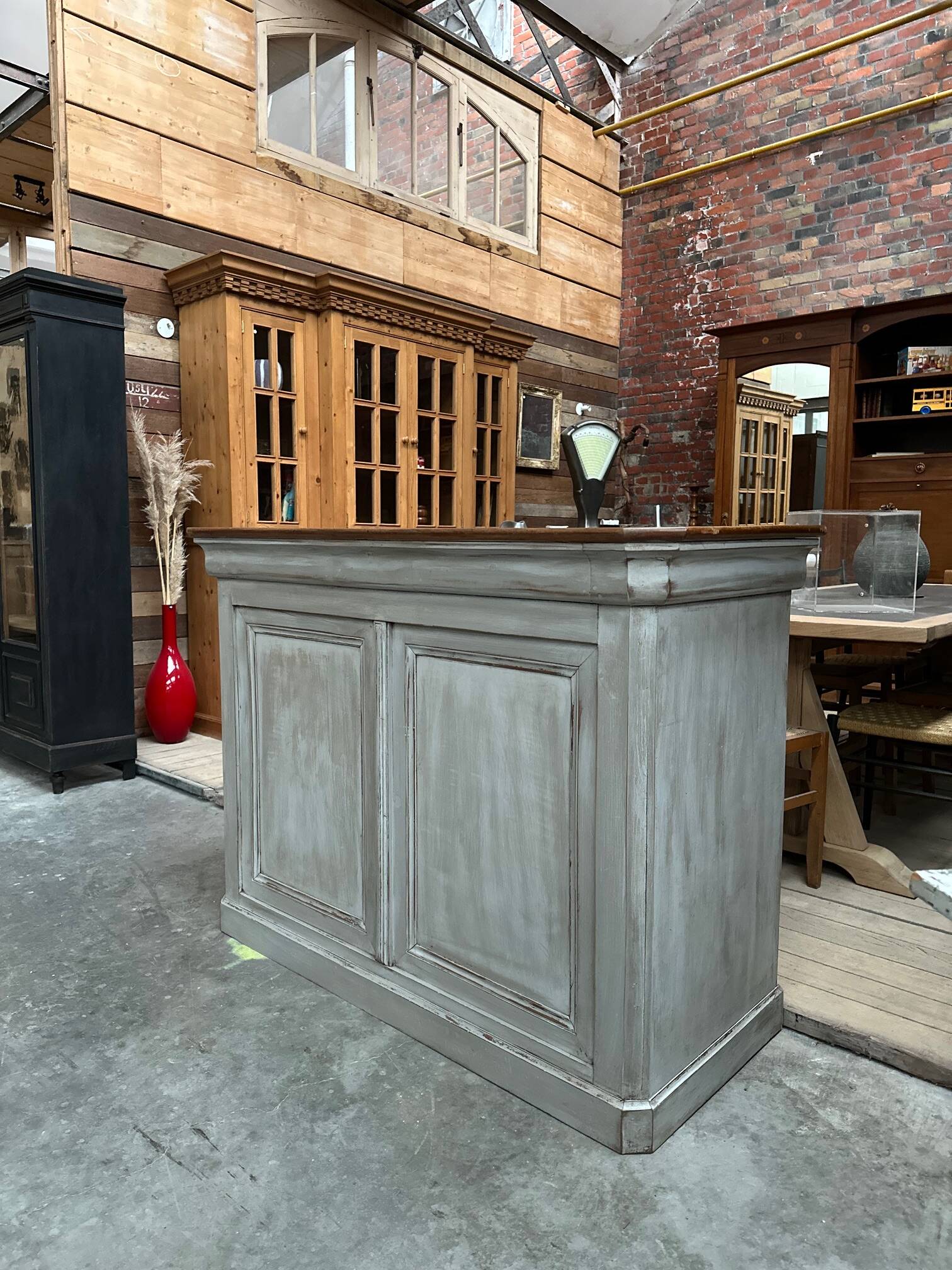 Patinated bar counter