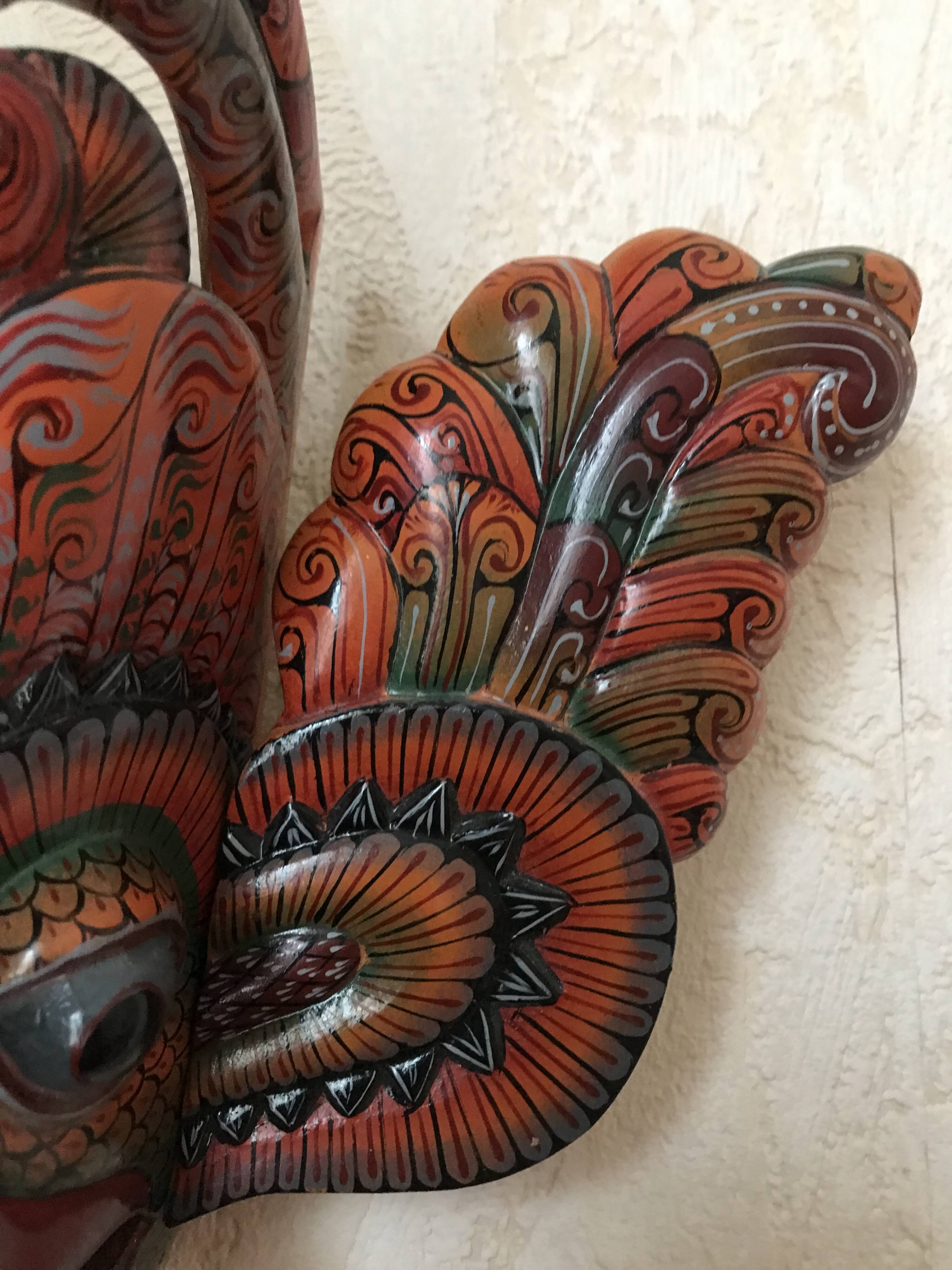 Wooden triptych mask