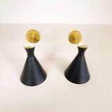 Pair of modern Italian wall sconces in Stilnovo style, wall lamp.