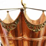 Umbrella stand in copper and brass