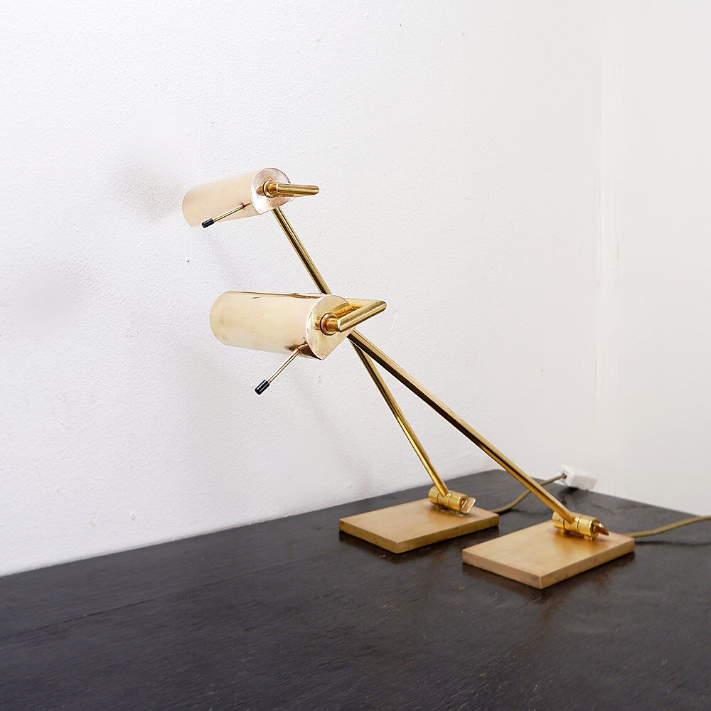 Pair of vintage articulated brass desk lamps - Stéphane Davidts, Belgium