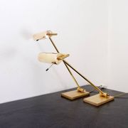Pair of vintage articulated brass desk lamps - Stéphane Davidts, Belgium