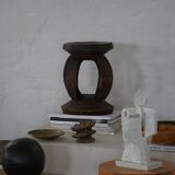 African Dogon stool from the mid-20th century, hand-carved in wood, Wabi-Sabi style.