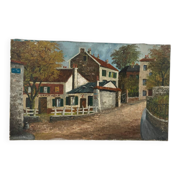 Paris Montmartre cabaret Lapin Agile, oil on canvas 1965