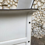 White leather armchair, Tito Agnoli for Matteo Grassi, Italy, 1970-80s