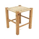 Scandinavian pine and rope stool, Sweden, 1960