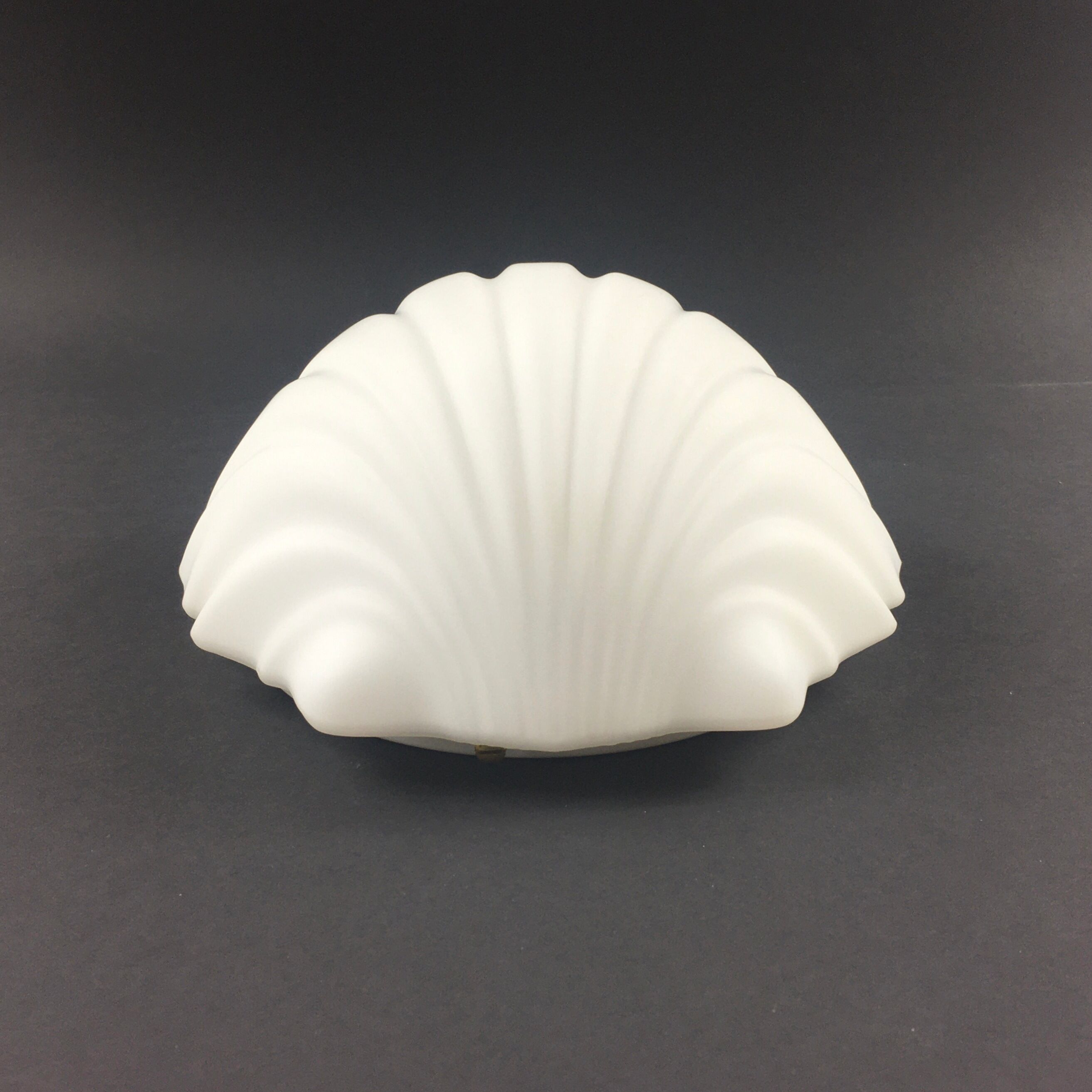 Pair of Vintage Shell-Shaped Opaline Glass Wall Lamps from Limburg, 1970s