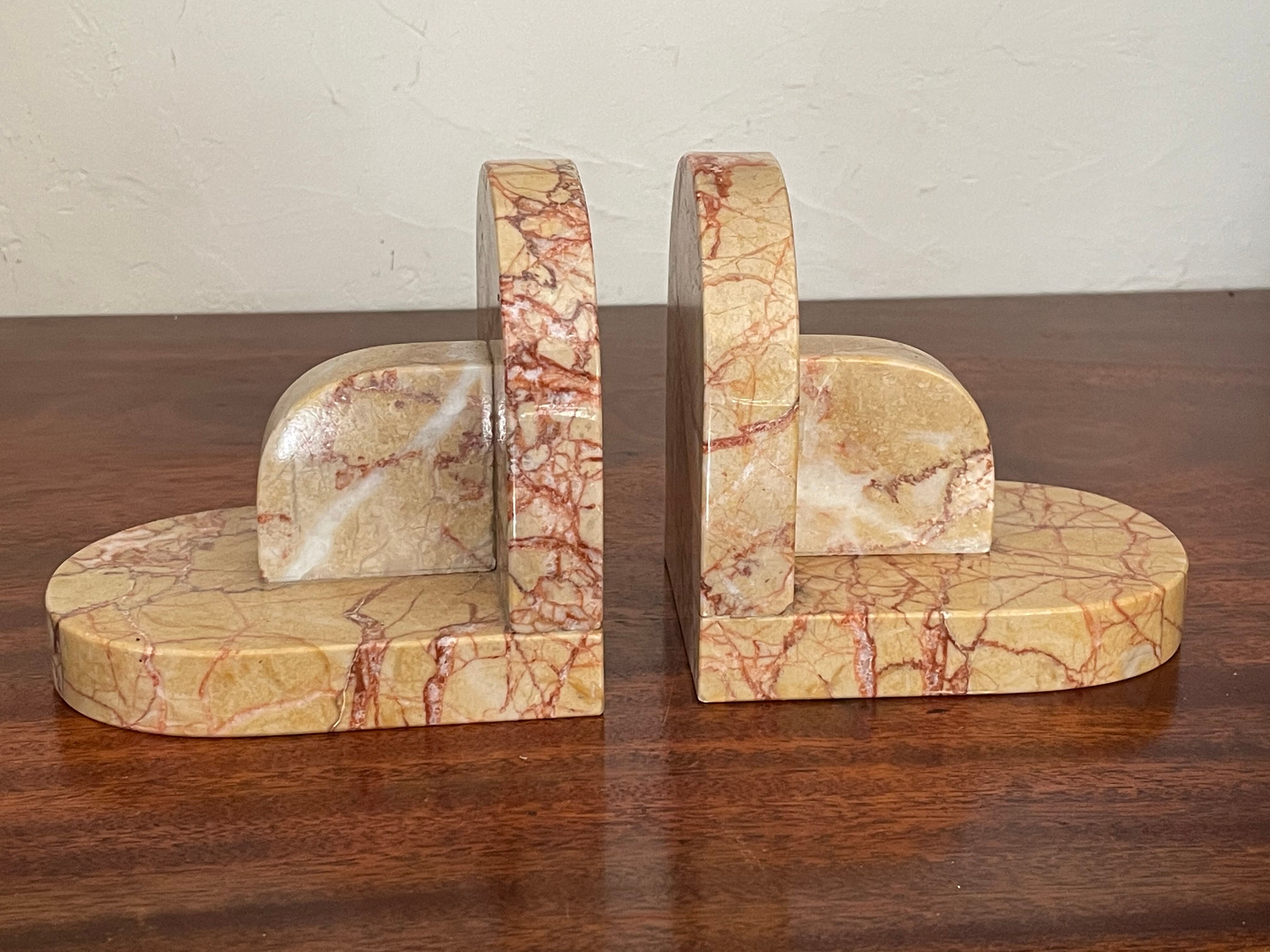 Pair of Art Deco marble bookends