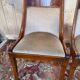 Set of 4 Empire gondola chairs in solid mahogany and velvet.