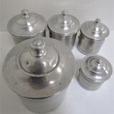 Aluminium metal spice pots 1940 series copper labels of 5