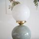 Lampe céramique mouchetée & opaline